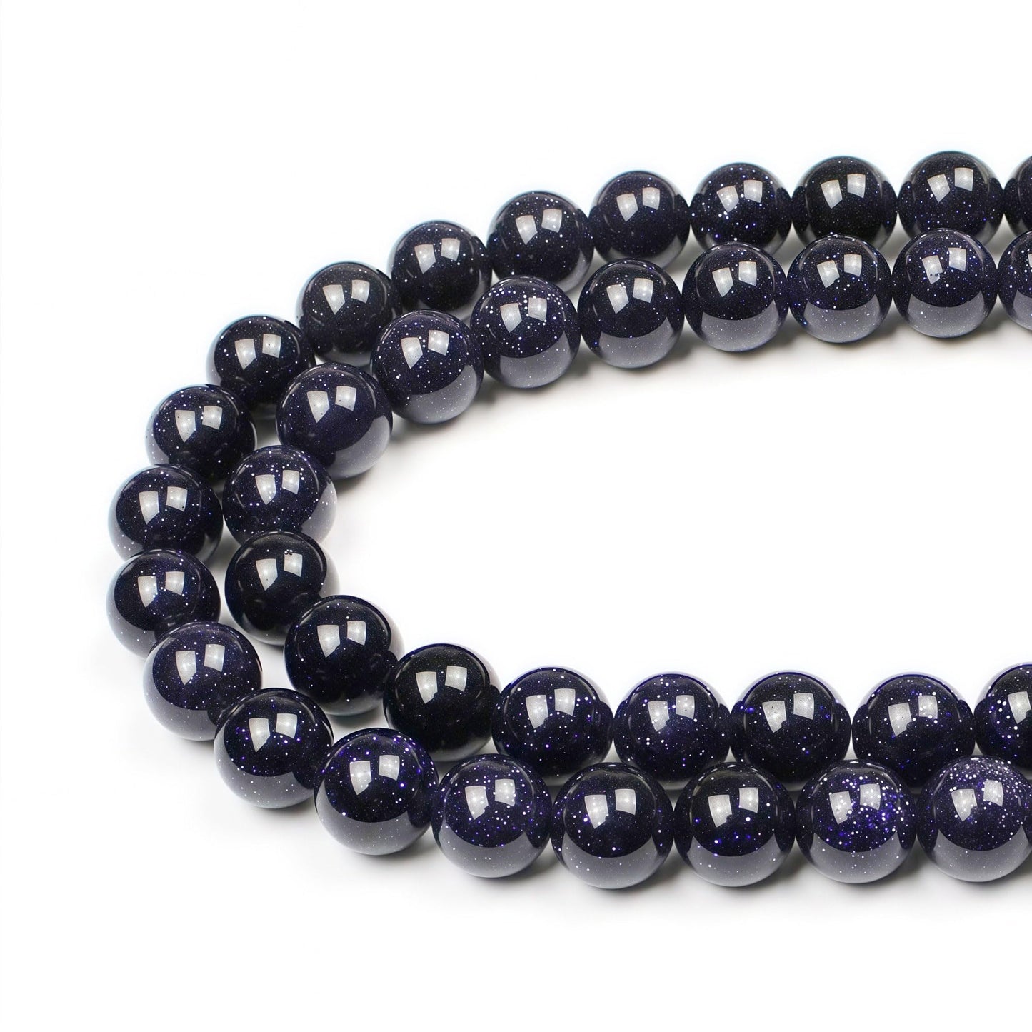 MJDCB Natural Stone Beads Blue Sand Stone Round Loose Beads for Jewelry Making DIY Bracelet Necklace (12mm)