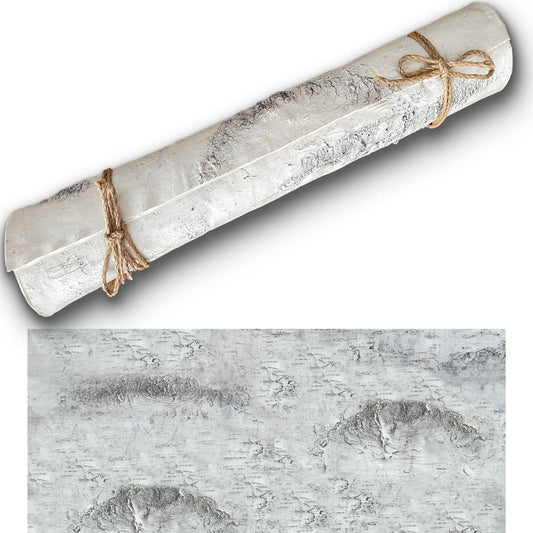Artificial Birch Bark 3D Realistic Texture 78.7in*19.7in（10.8 Sq.ft）Silicone Material Faux Tree Bark Nature-Inspired DIY Design Eco-Friendly Home Deco Accentuating Natural Beauty （No glue included）