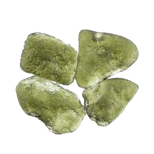 CRYSTALIS (4pcs) (10+gm) Raw Moldavite, High Grade Loose Gemstone Wholesale Bulk Rough Jewelry Making Supply, Chakra Stones, Wire Wrapping, DIY, Gem Collection (15-25mm)