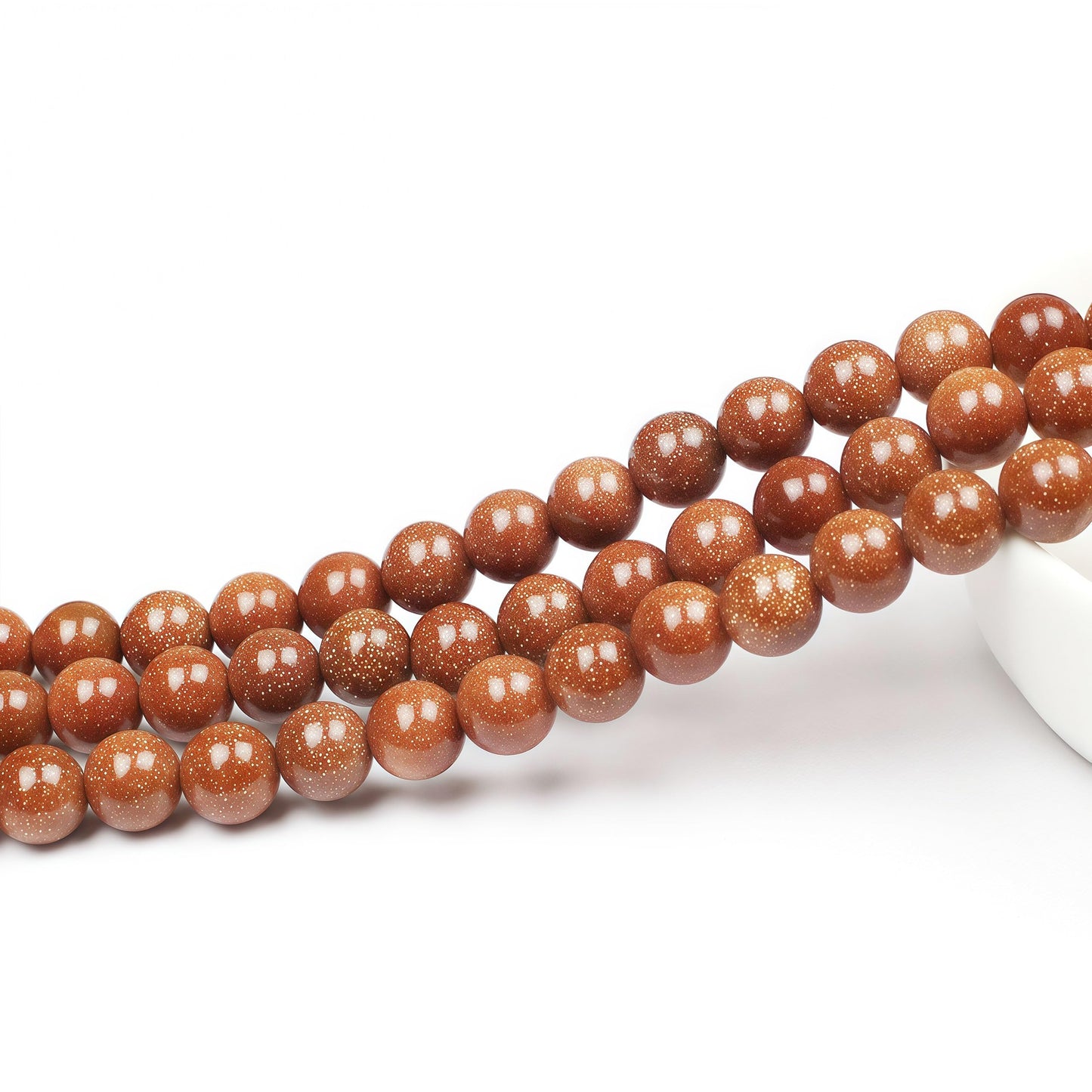 MJDCB AAA Natural Gold Sand Gemstone Loose Round Beads Spacer Beads for Jewelry Making (12mm)