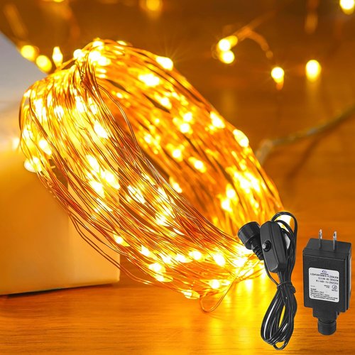 Ariceleo 33 Ft. Fairy Lights | 100 LED Waterproof Copper Wire String Lights - Warm White for Indoor/Outdoor Decor