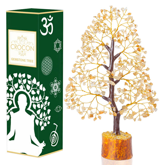 Crocon® Citrine Crystals Tree, Gifts, Birthday Gifts for Women, House Warming Gift New Home Decor, Healing Crystals Spiritual Present, Mom Birthday Gift Her, Decor, Gemstones Money Tree Positivity