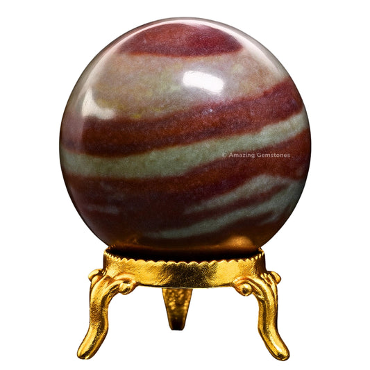 Amazing Gemstone Narmada Shiva Lingam Crystal Ball with Stand - 2" Inches Crystal Sphere Meditation Balls for Witchcraft and Decorative Balls