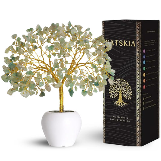 Yatskia Green Aventurine Crystal Tree, Healing Stones - Tree of Life Decor, Unique Gifts for Women
