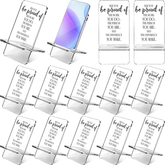 10 Sliner Pcs Employee Appreciation Gifts Bulk Acrylic Phone Stand for Desk Office Inspirational Thank You Gift