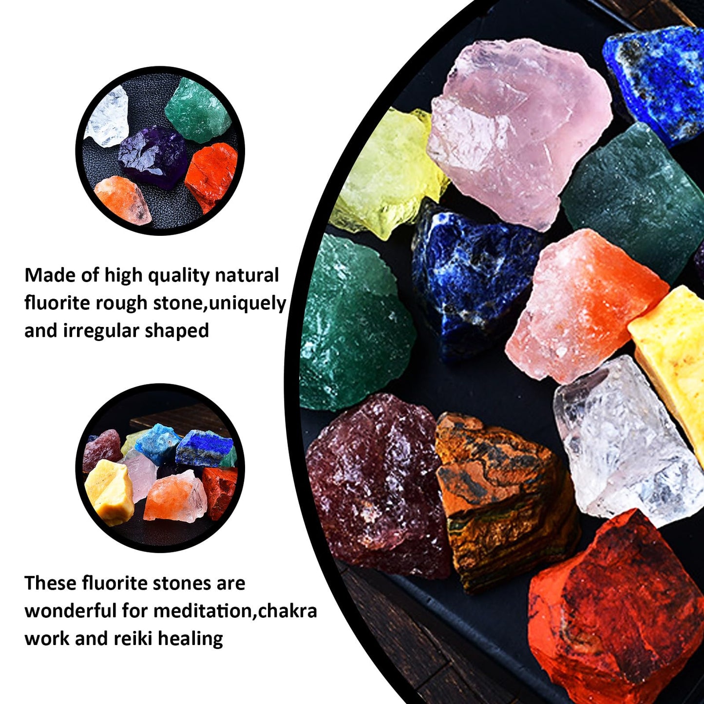 Raw Crystals, Large 1.2-2.0" Healing Crystal Natural Rough Stones for Intuition,Chakra,Meditation,Decoration,Polishing,Energy Work (Blue Apatite, 3.5oz-0.8-1.2"raw Crystals)