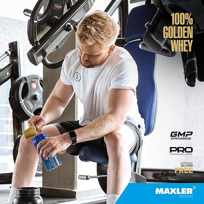 Maxler 100% Golden Whey Protein - 24g of Protein per Serving - Premium Whey Protein Powder for Pre Post Workout - Fast-Absorbing Whey Concentrate, Isolate & Hydrolysate Blend - Bananas & Cream 5 lb