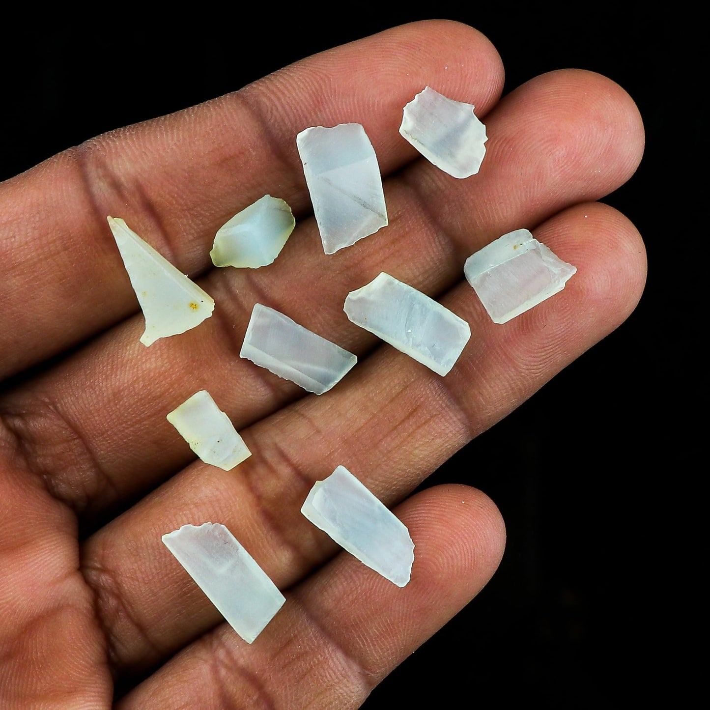 CRYSTALINES 100cts Wholesale Natural Raw Aqua Chalcedony Gemstone, Untreated Rough Stone, Bulk Loose Supplies, DIY Jewelry Making, Chakra Healing Crystals, Wire Wrap, Gem Collection, 35 to 40pcs