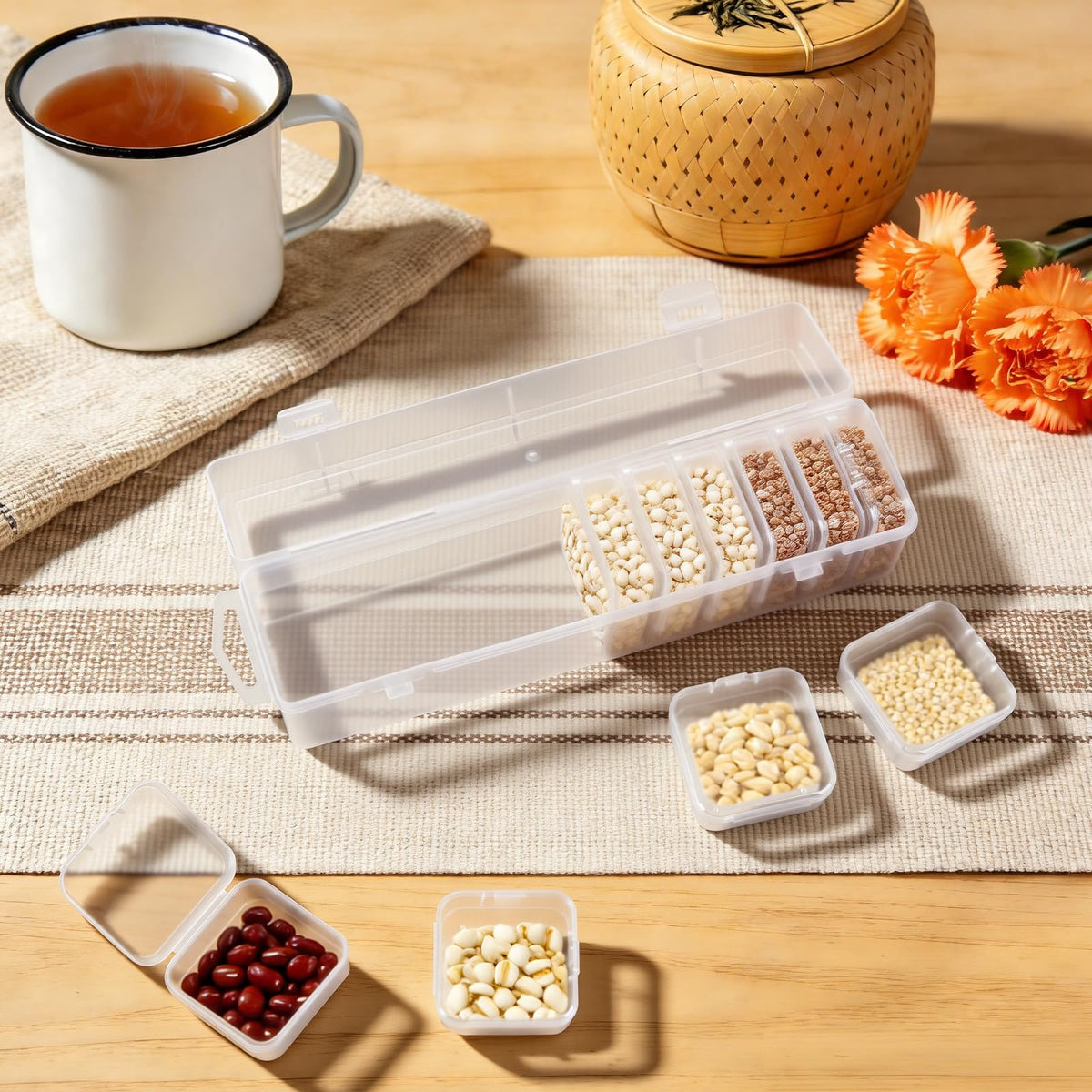 130 Pack Transparent Bead Organizers and Storage - Portable Bead Organizer, 10 Large Boxes and 120 Small Boxes for Bracelet Making DIY, Jewelry, Small Parts