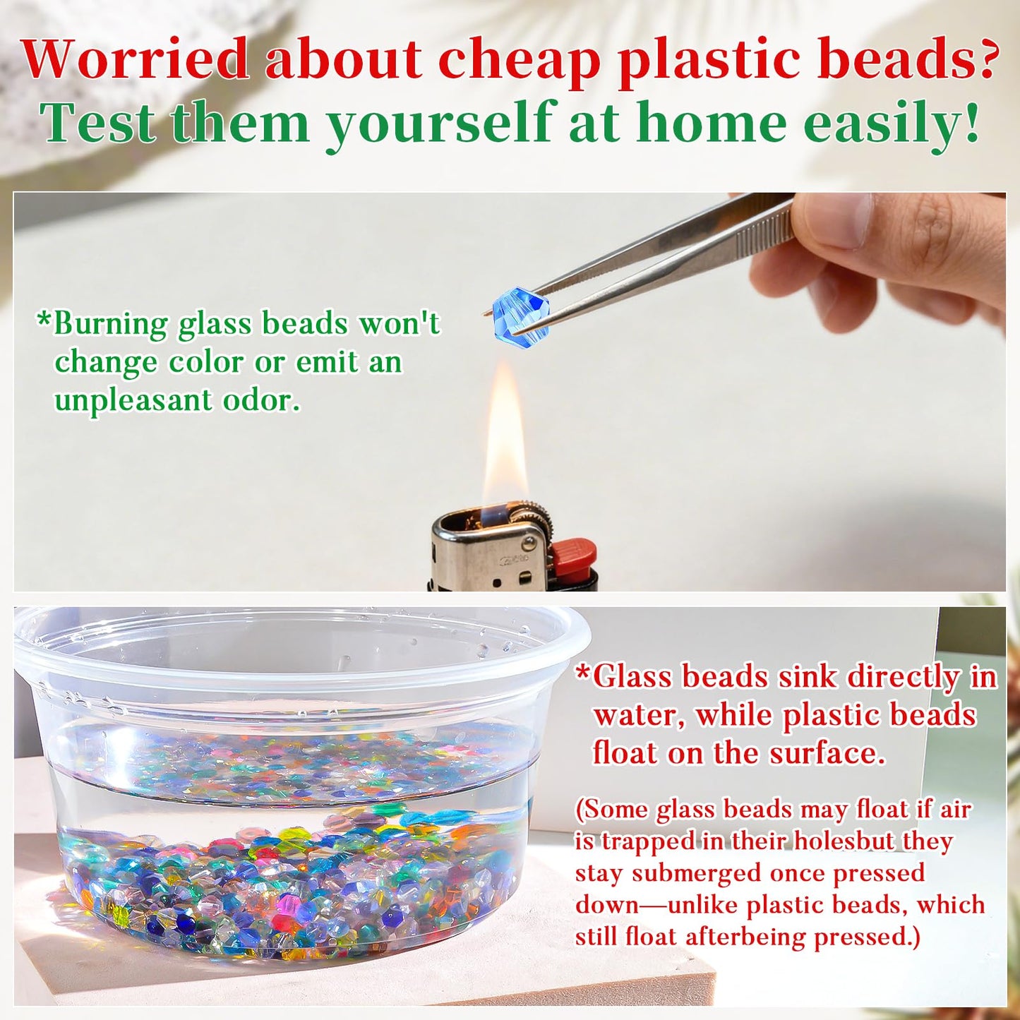 Laopottbeads 1100PCS 4mm Bicone Crystal Glass Beads for Jewelry Making, Sparkling Mini Beads for Suncatchers, DIY Bracelets & Craft Projects (Green)