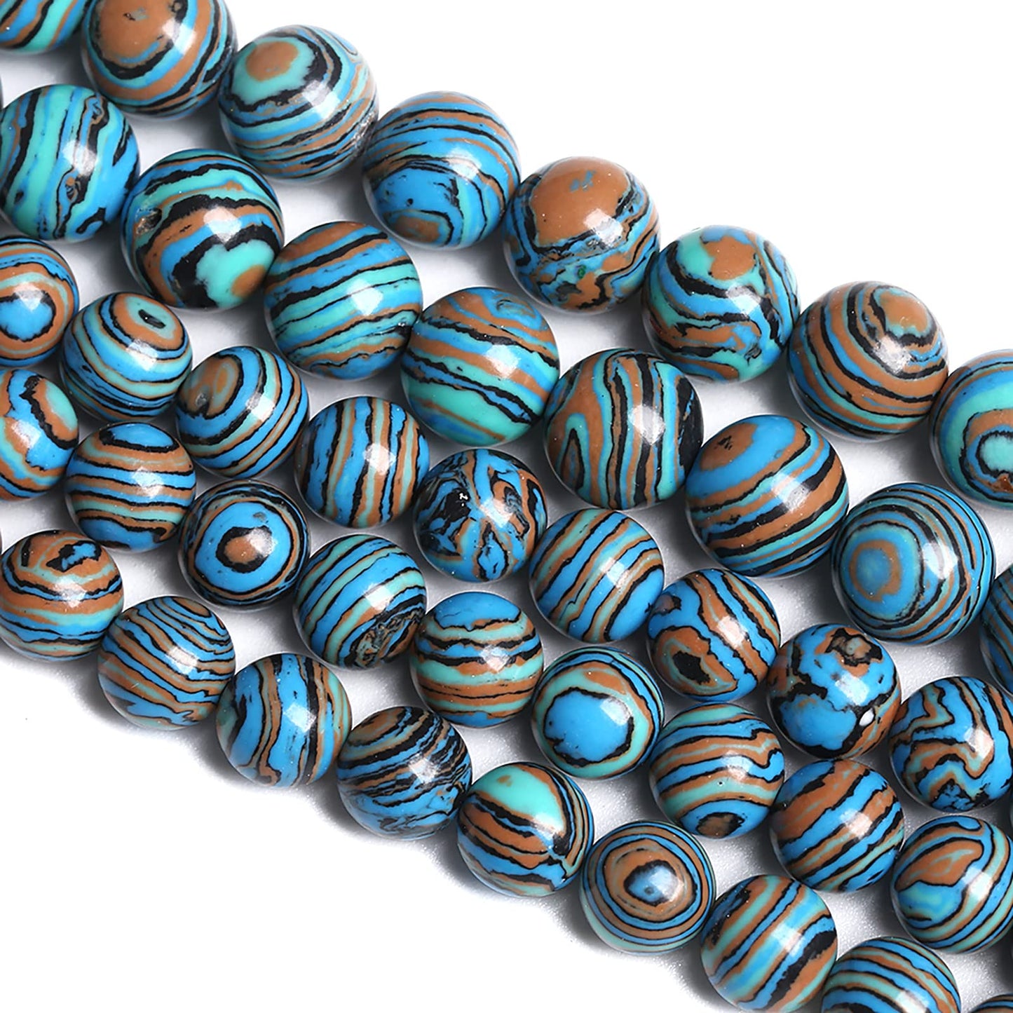 8MM 45PCS Blue Malachite Spacer Loose Beads for Jewelry Making DIY Bracelet Necklace 1 Strand 15’’