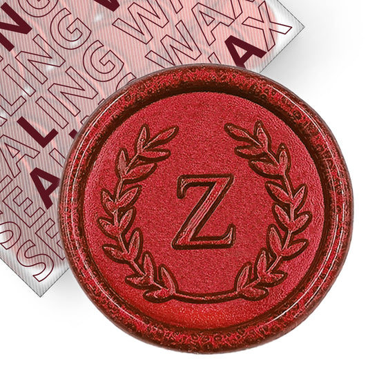 100Pcs Red Letter Z Adhesive Wax Seal Stickers, Hand-Made, No Need Seal Stamp, Tear and Use Wax Stickers for Wedding Invitations, Envelopes, Christmas Gift