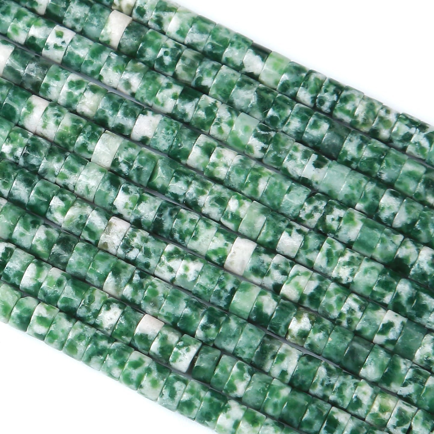 2x4MM 150PCS Verdant Jasper Tube Cylinder Rondelle Abacus Disk Spacer Loose Beads for Jewelry Making