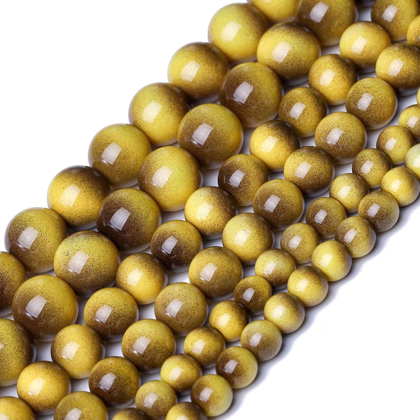 Song Xi 38PCS 10mm Khaki Tiger Eye Gemstone Beads for Jewelry Making, Round Smooth Glass Beads for DIY Bracelet Necklace Earring Keychain, Arts and Crafts, for Christmas Wedding Birthday