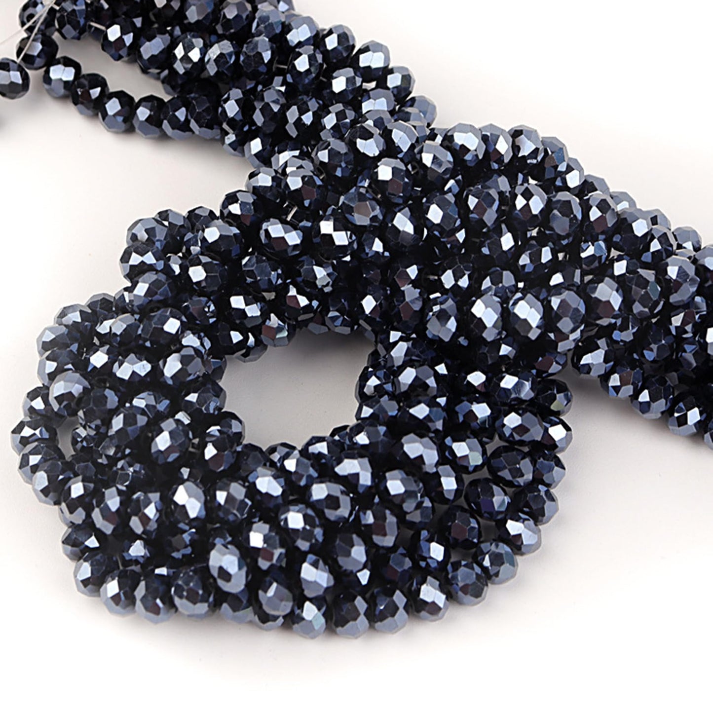 Laopottbeads 500Pcs 6mm Crystal Glass Beads for Jewelry Making Beads for Bracelets Necklace Pendants Making Supplies(Navy Blue)