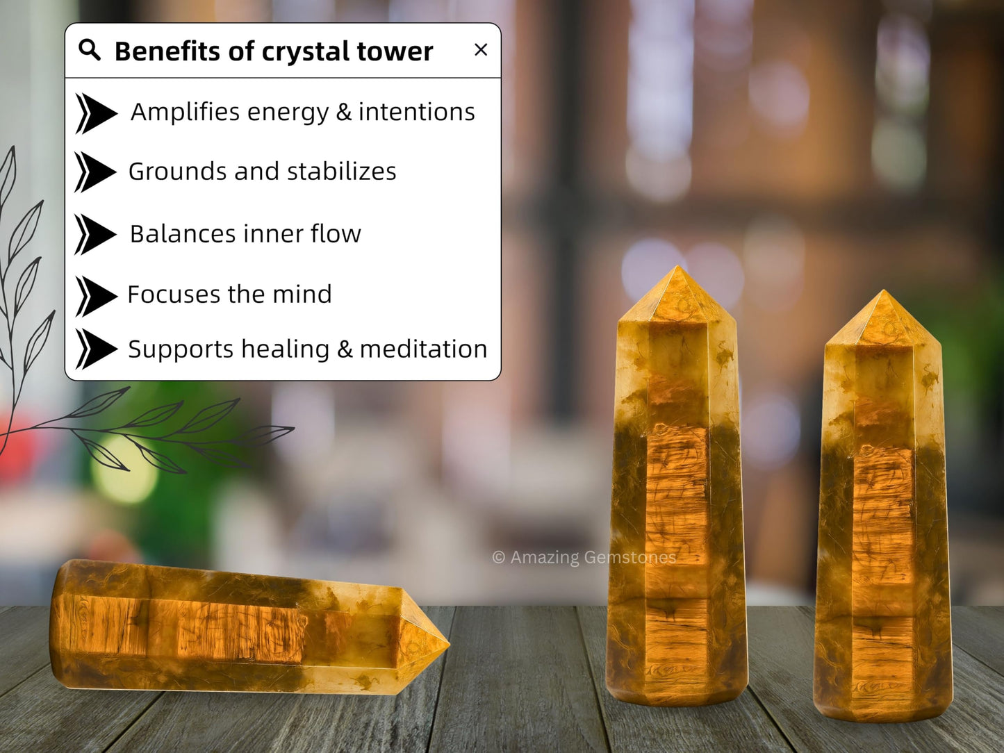Amazing Gemstone Nellite Crystal Towers ~ Natural Healing Crystal Point Obelisk for Reiki Healing and Crystal Grid (3" to 4" INCH)