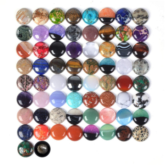 Wholesale Lot 24pcs Multi-color 25mm Gemstone Round Cab Cabochon For Jewelry Making