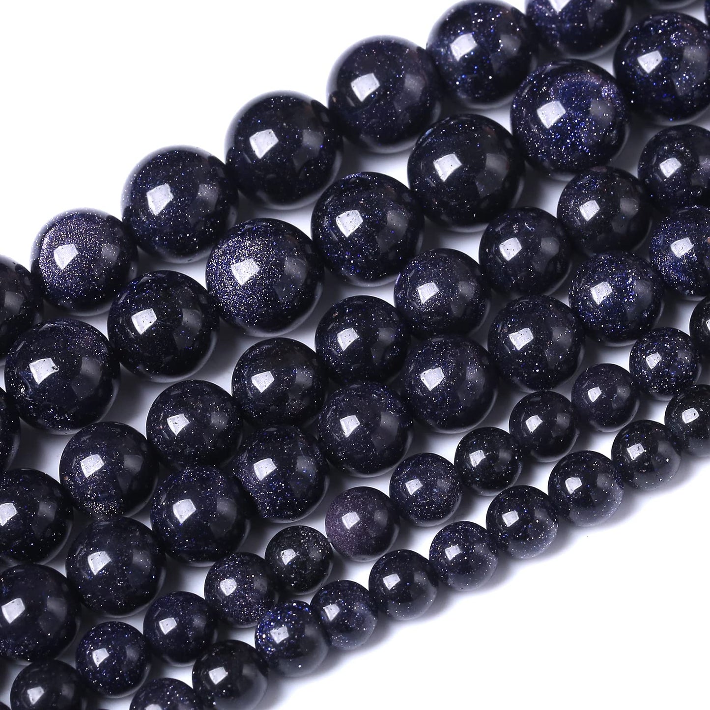 90PCS 4MM AAA Blue Sand Stone Beads Natural Gemstone Bead Crystal Healing Energy Jewelry Making DIY 17 inches