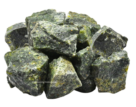 Amazing Gemstone Green Jade Raw Crystals and Healing Stones, Natural Rocks for Tumbling and DIY Raw Stones and Crystals (1 lb)
