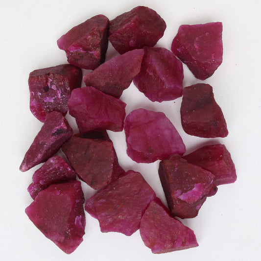 REAL-GEMS Natural Raw Healing Crystals Rough Stones for Tumbling, Cabbing, Polishing, Wire Wrapping, Wicca & Reiki Crystal Healing, Mix Gemstones,7 Chakra (Red Ruby)