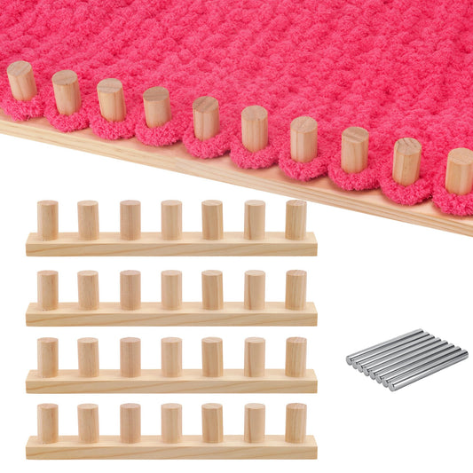 MLLNFUE 55” Chunky Blanket Loom Kit for DIY No-Needle Hand Knitting Adjustable Wooden Loom Frame Beginner Friendly Yarn Craft for Home Decor & Large Throw Blankets