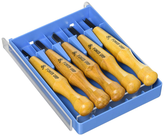 Mikisyo Hamono Power Grip Chisel Chisel Set of 5 Transparent Case (no.80015)