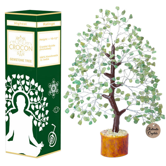 Crocon® Green Jade Crystals and Healing Stones Tree, Birthday Gifts for Women, Sister Birthday Gifts, Crystal Tree of Life for Positive Energy, Home Office Decor, Spiritual Gift for Women & Men