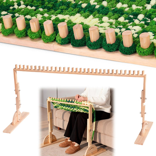 64-Inch Vertical Chunky Knitting Blanket Loom - Customizable Knitting Machine - Foldable & Portable Design Chunky Knit Blanket Loom - Beginner-Chunky Knitting for Beginners and Home Decoration