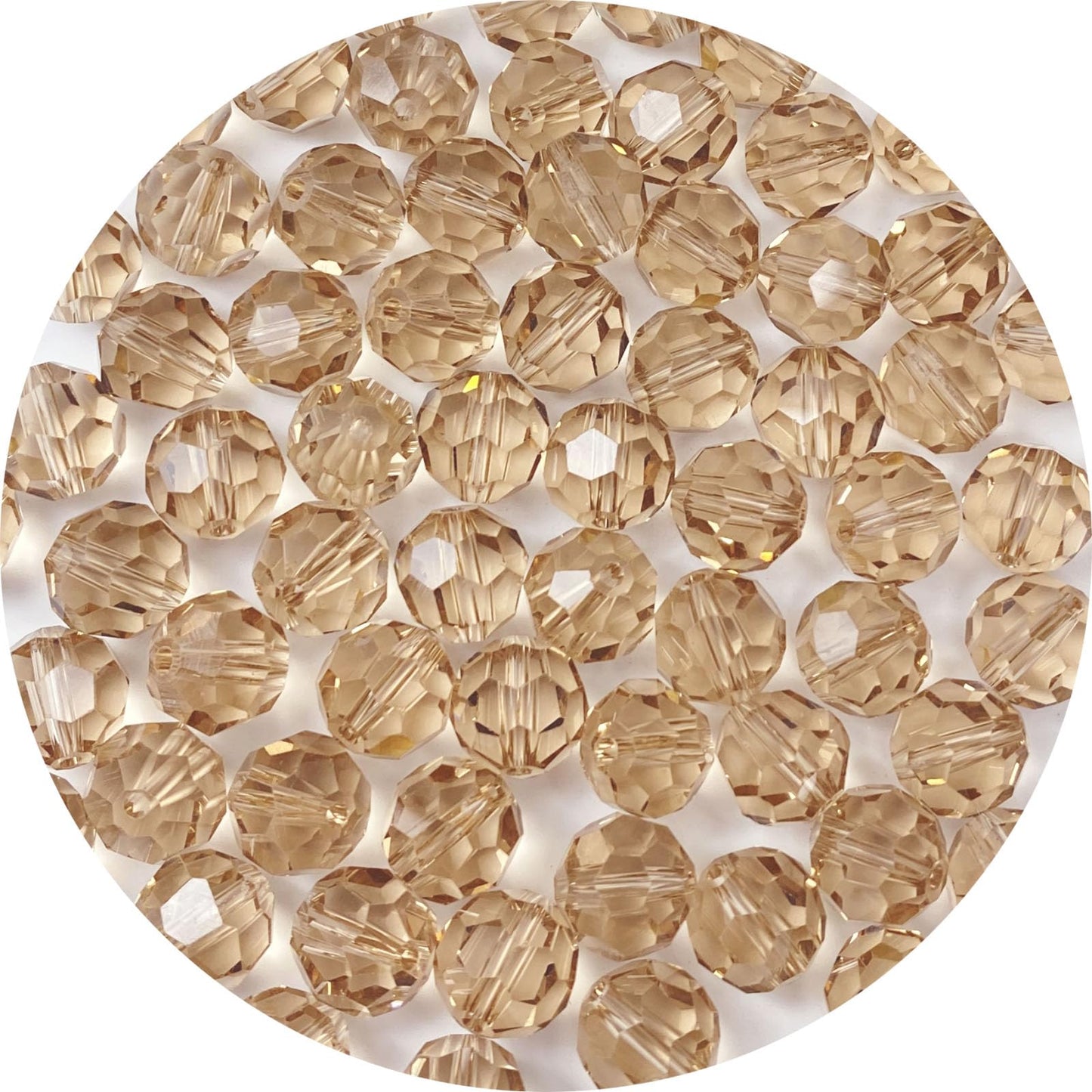 LIMAOLLY 70pcs 10mm Faceted Crystal Glass Beads Round Spacer Beads for Jewelry Making DIY Craft Making Necklace Bracelet Earring Wind Chimes Suncatchers Ornament(516-Silver Champagne)