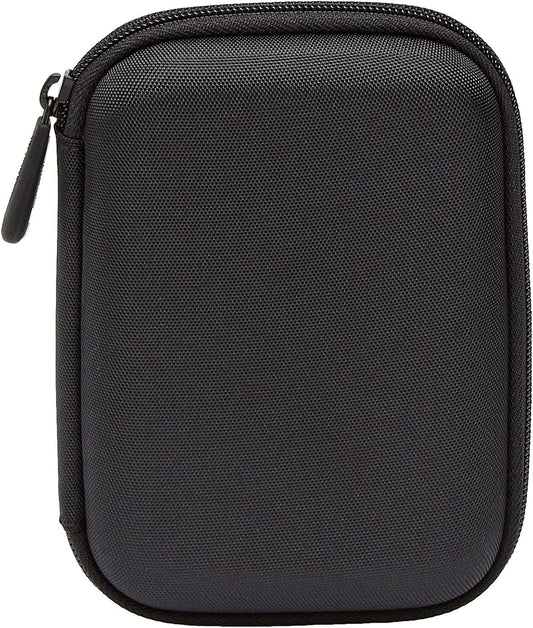 Amazon Basics Compact Black Hard Drive Carrying Case with Secure Strap and Mesh Storage