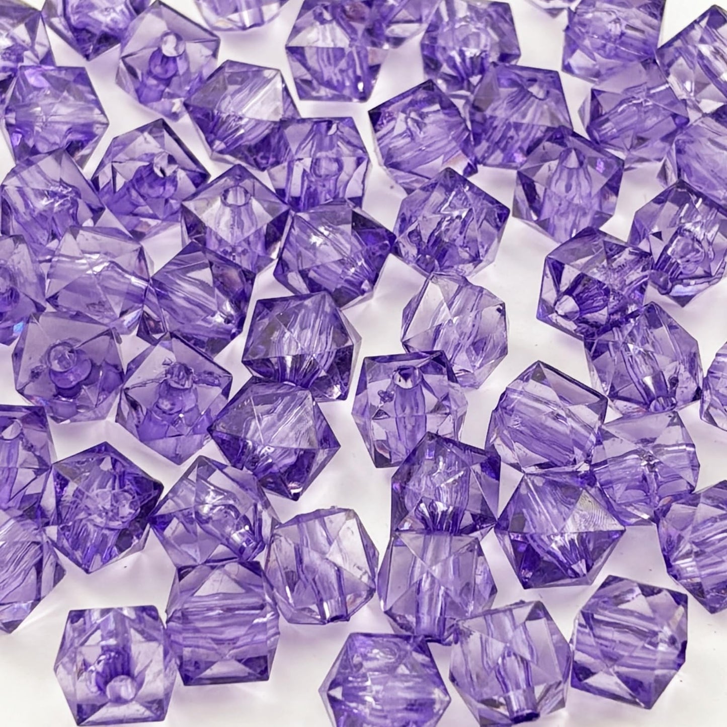 300pcs 8mm Acrylic Cube Square Faceted Acrylic Beads with Hole Plastic Spacer for Bracelets Necklace Earring Making Supplies (Blue Purple)