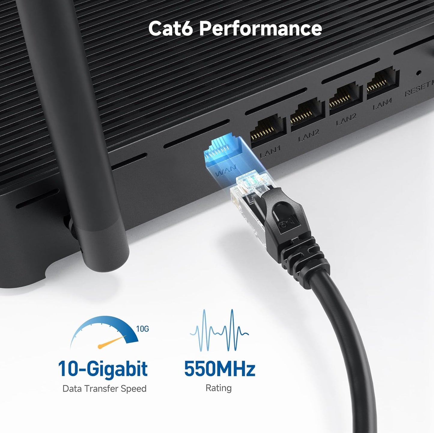 10Gbps 6 100ft, 6 Cat6 Cable Matters Snagless Long Cat Ethernet Cable - Cat Cable, Cord, Ethernet Cord, Black