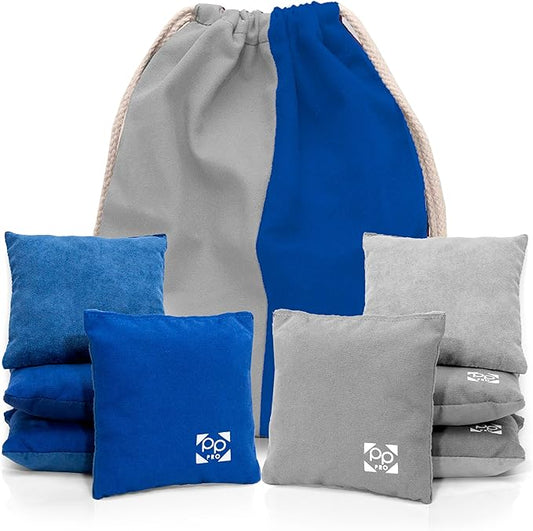 Professional Cornhole Bags - Set of 8 Regulation All Weather Double Sided - Sticky Side/Slick Side Bean Bags for Pro Corn Hole Game