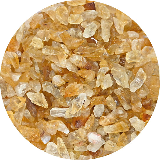 Amazing Gemstone Citrine Crystal Chips Aquarium Gravel Rocks - Bulk Fish Tank Gravel, Small Tumbled Stone Chips and Tiny Crystals for Decoration (Natural AAA Grade Gemstones)