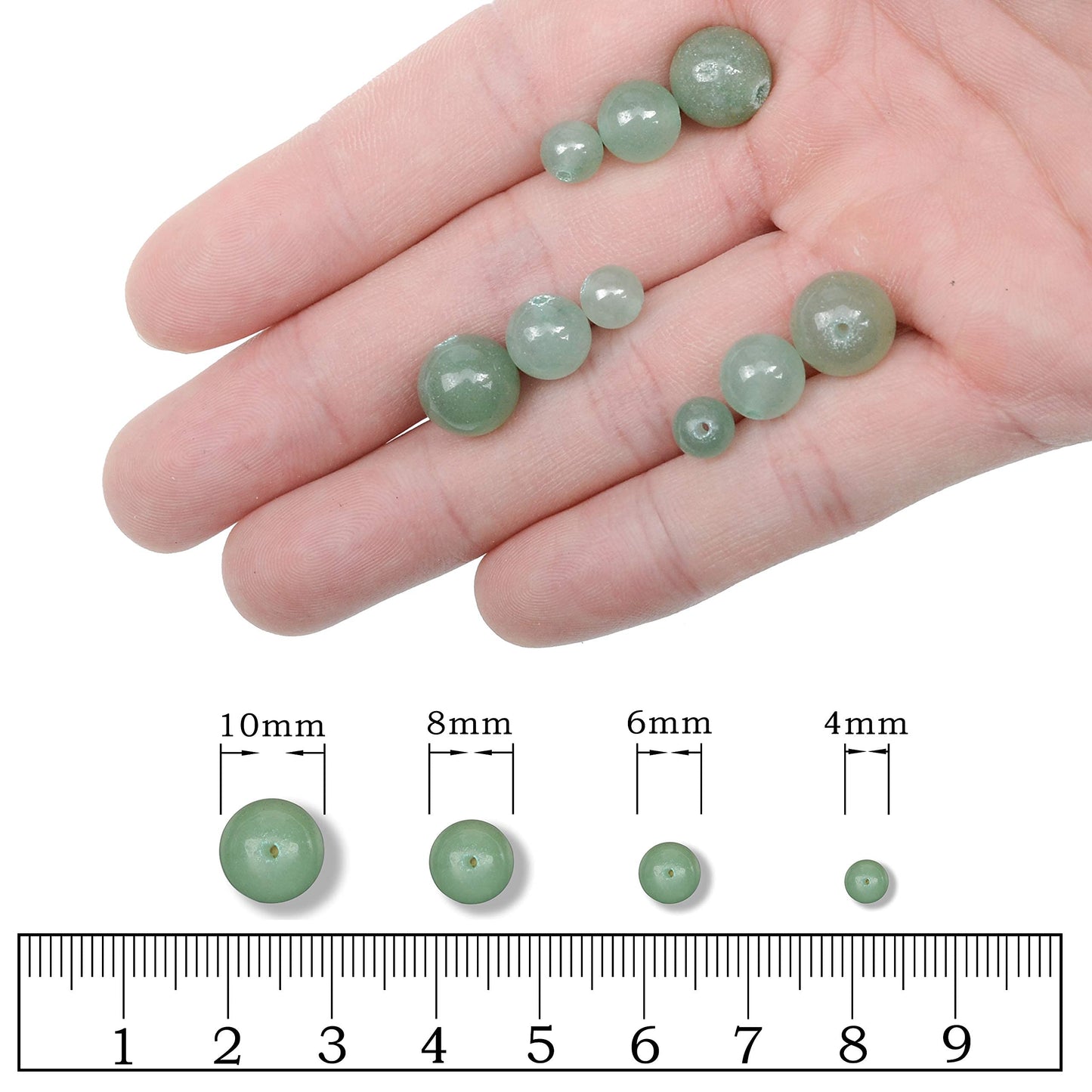 AD Beads Natural Gemstone Round Loose Beads 15" for Bracelet Necklace Earrings Jwelery Making Crafts DIY (4mm, Green Aventurine)