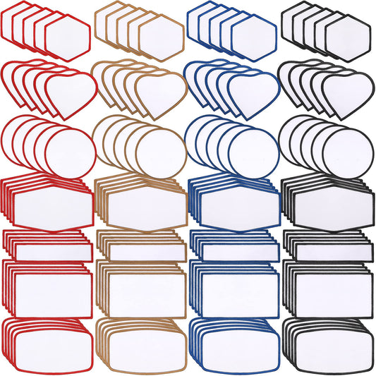 140 Pieces Sublimation Patches Blank Hat Patches Sublimation Patches Blank for Hats Hat Patches Blank Patches for Clothes Hat Dress Patch (Black, Blue, Red, Khaki)