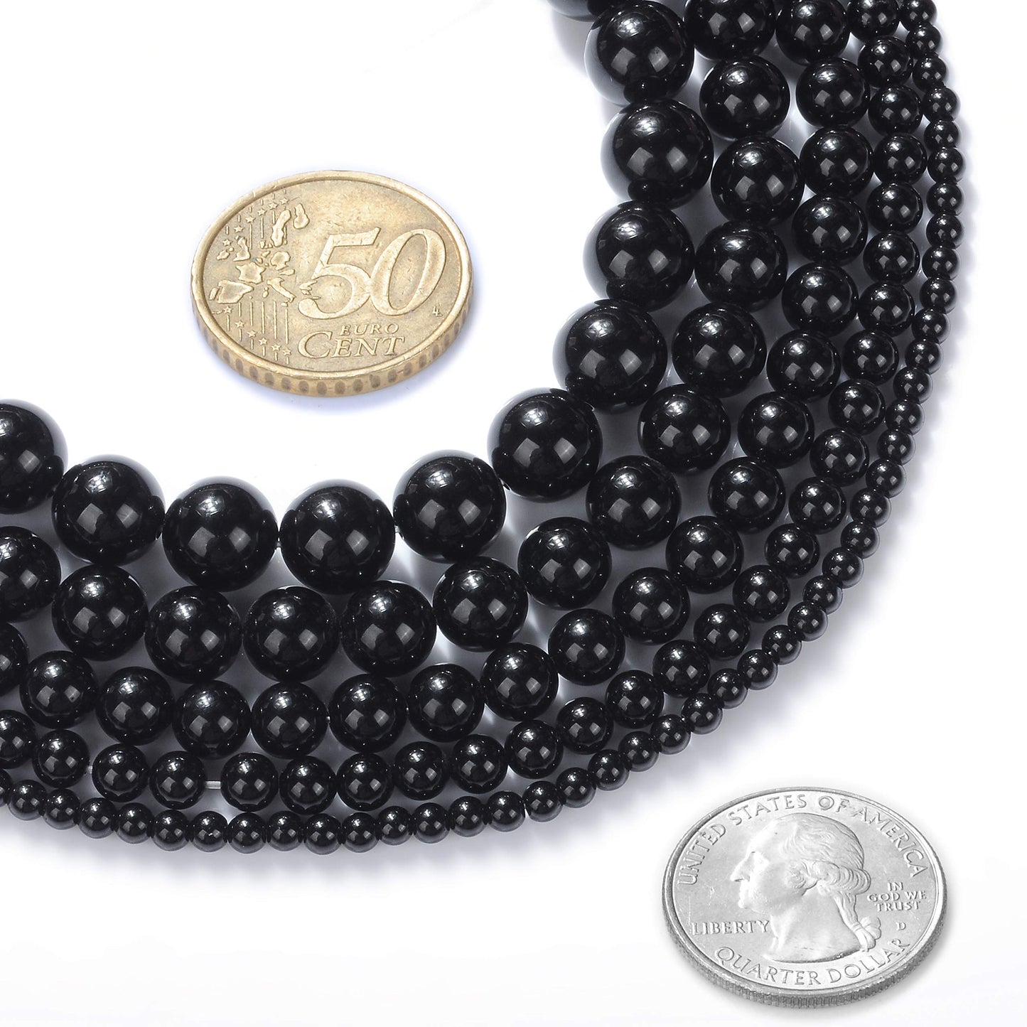 Natural Stone Beads 4mm Black Onyx Agate Gemstone Round Loose Beads Crystal Energy Stone Healing Power for Jewelry Making DIY,1 Strand 15"