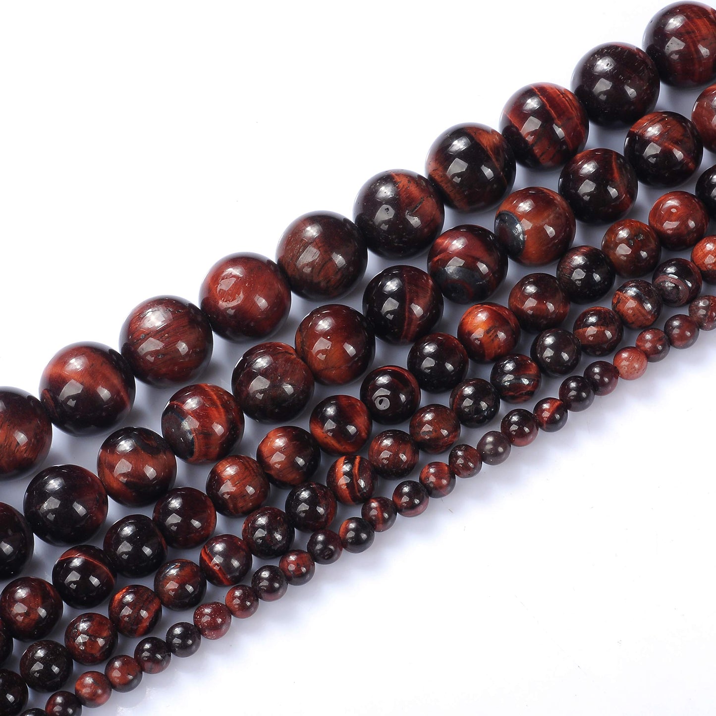Natural Stone Beads 8mm Red Tiger Eye Gemstone Round Loose Beads Crystal Energy Stone Healing Power for Jewelry Making DIY,1 Strand 15"
