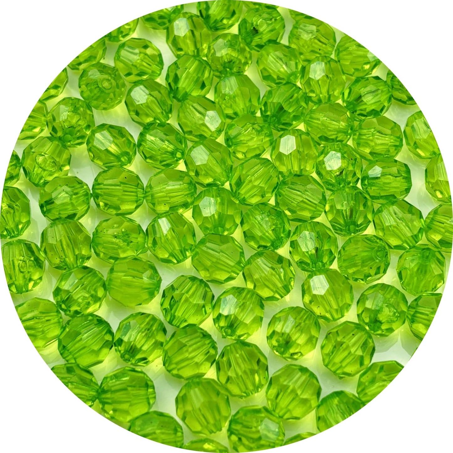YUEXIGO 100pcs 12mm Acrylic Round Faceted Beads for Crafts Faceted Spacer Beads for Sewing Crafts Decoration Necklaces Bracelets Earrings Jewelry Making(Light Green)