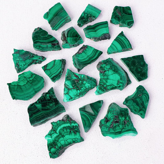 Apengshi Healing Crystal Natural Malachite Raw Stone 0.25lb Irregular Malachite Polished SlicesMeditation Yoga Outdoor Indoor Home Decoration Tank Fountain