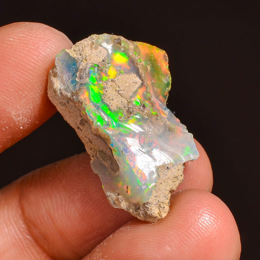 10.50 Cts Elegant Wire Fire Ethiopian Opal Rough Loose Gemstone | Lightweight Raw Crystal Healing Stone for Bracelet Pendant Jewelry Making