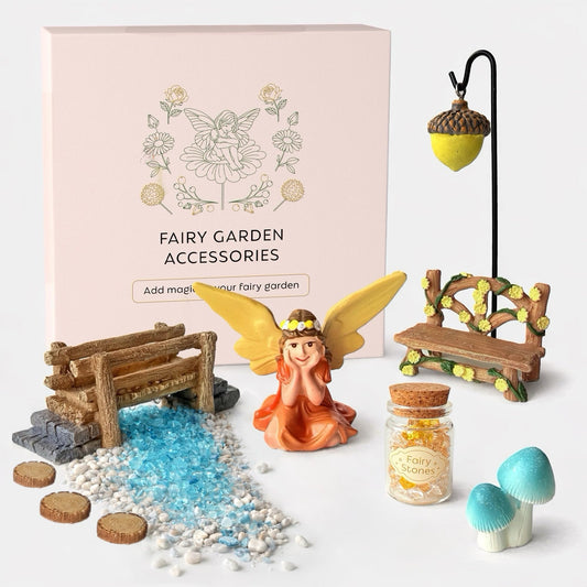 ALOVAK Fairy Garden Accessories Set, 10-Piece Hand-Painted Resin Figurines for Indoor/Outdoor Fairy Gardens, Plant Pots & Terrariums, Add-On Decor for Existing Fairy House Scenes, Gift-Ready Packaging