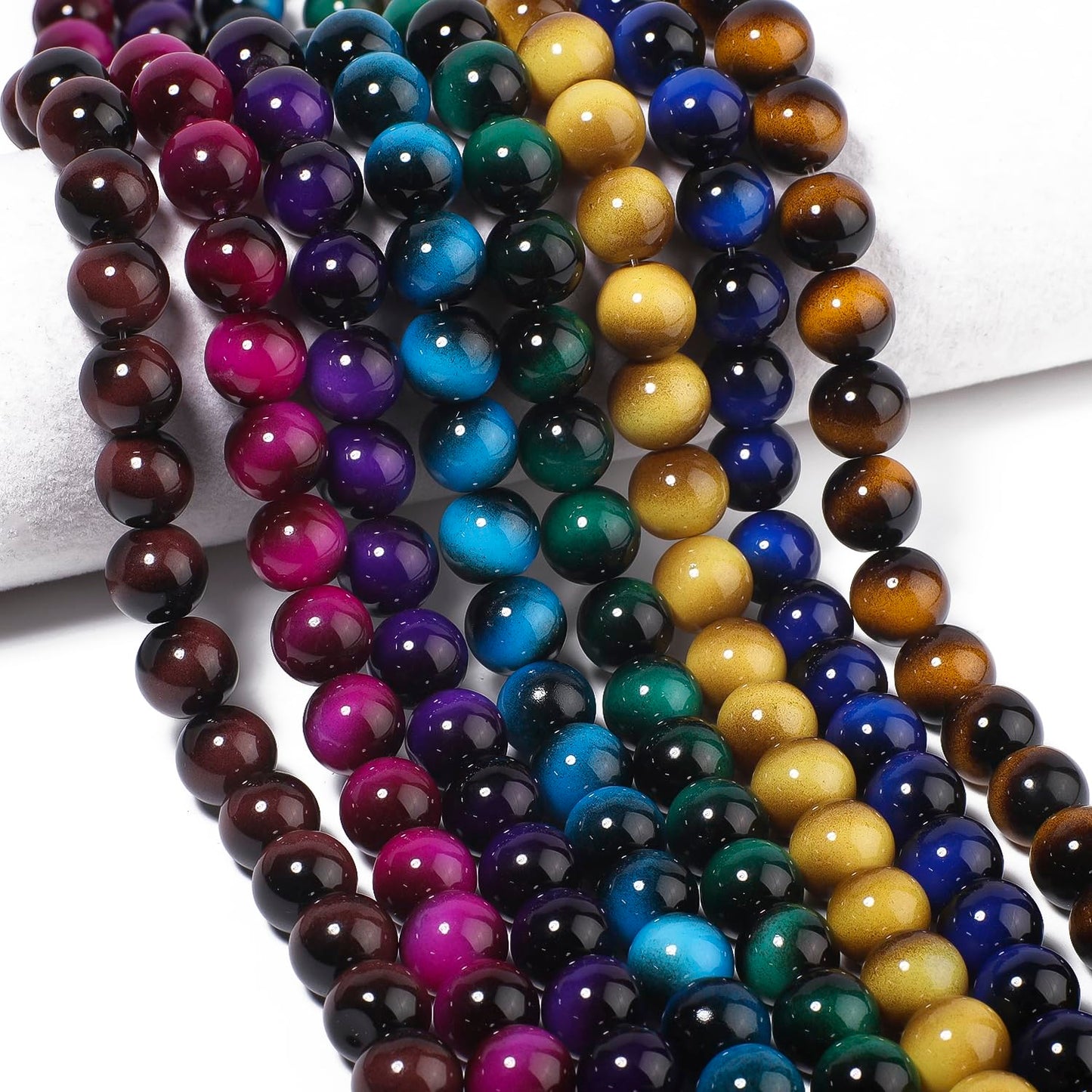Song Xi 28PCS 12mm Yellow Tiger Eye Gemstone Beads for Jewelry Making, Round Smooth Glass Beads for DIY Bracelet Necklace Earring Keychain, Arts and Crafts, for Christmas Wedding Birthday