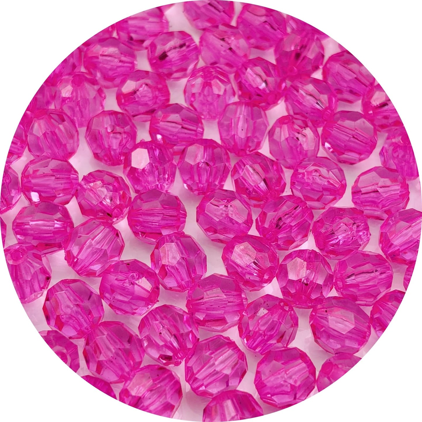 YUEXIGO 100pcs 12mm Acrylic Round Faceted Beads for Crafts Faceted Spacer Beads for Sewing Crafts Decoration Necklaces Bracelets Earrings Jewelry Making(Rose Red)