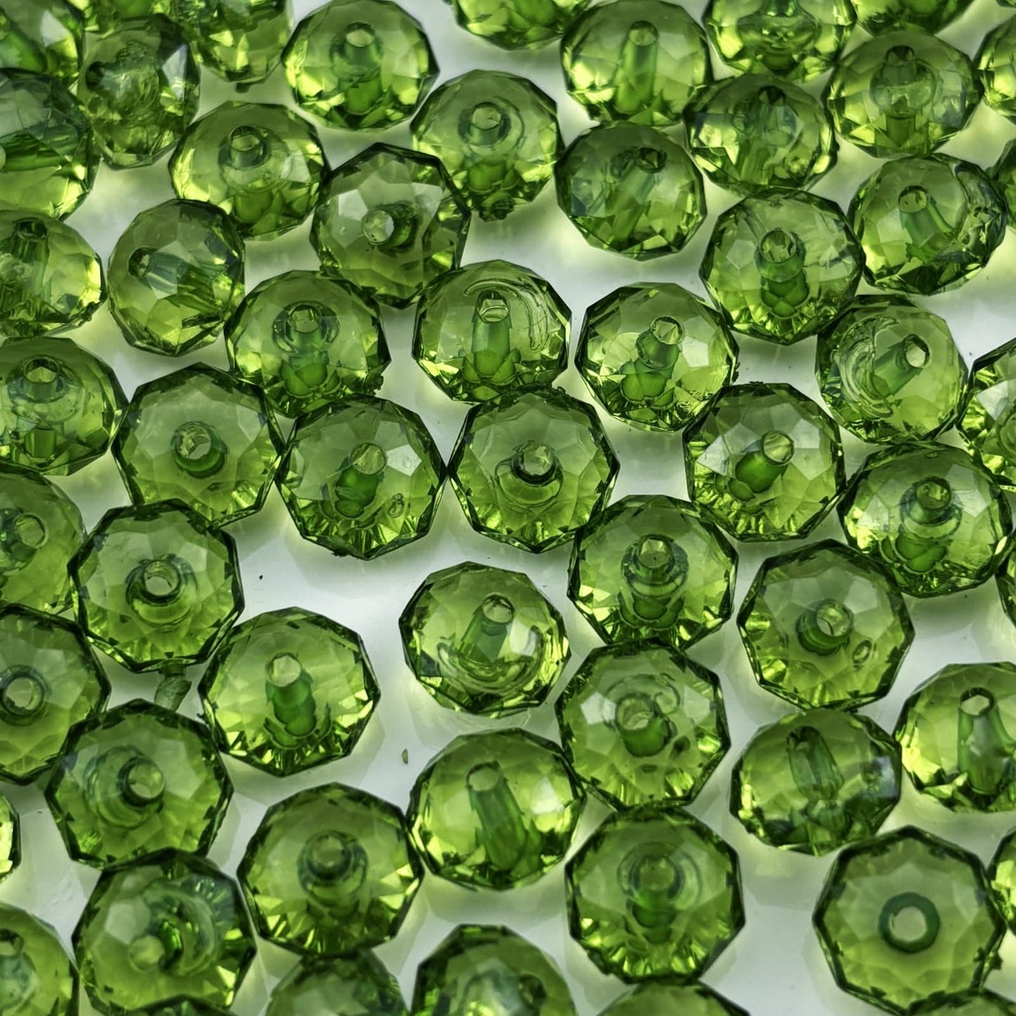 YHYPOCI 1000pcs 6mm Acrylic Crystal Beads, Faceted Rondelle Acrylic Spacer Beads for Wind Chimes Bracelet Necklace Earring Keychain Jewelry Making DIY Crafts(Grass Green)