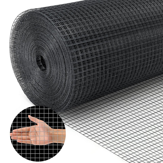 Land Guard Hardware Cloth 1/2 inch 48inx100.1ft PVC Vinyl Coated 19 Gauge Square Chicken Wire Fence Mesh Roll Raised Garden Bed Plant Supports Poultry Netting Cage Snake Fence…