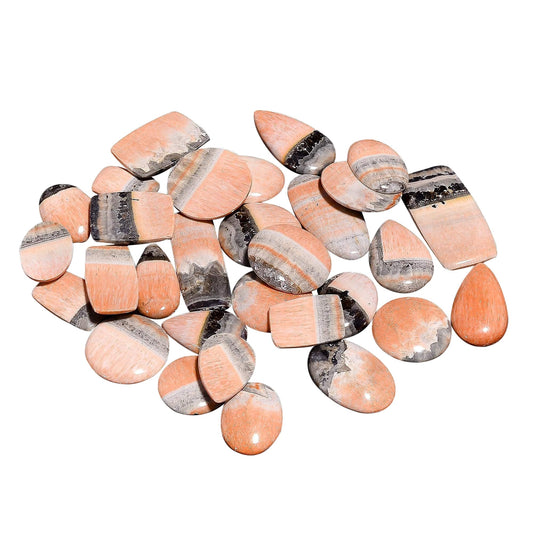 GEMKORA™ 3pcs Natural Celestobarite Gemstone Wholesale Cabochons Lot, Jewelry Making Loose Gemstone, Polished Home Decor Specimen, DIY, Wire Wrapping, Reiki, Healing Crystals, Bulk Gemstone Deal