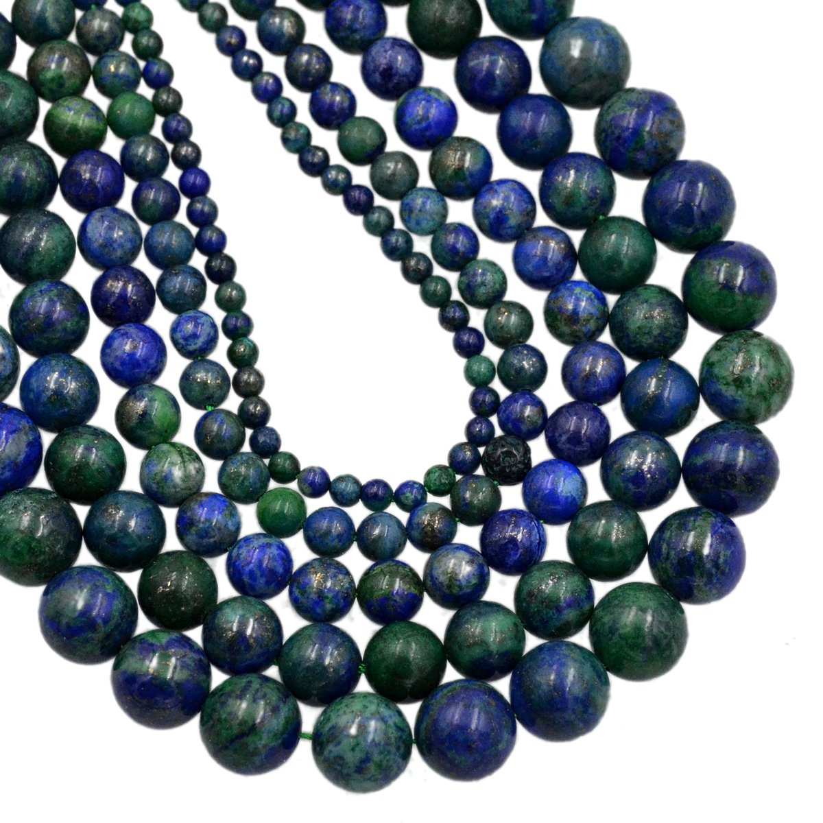 AD Beads Natural Gemstone Round Loose Beads 15" for Bracelet Necklace Earrings Jwelery Making Crafts DIY (8mm, Lapis Lazuli Chrysocolla)