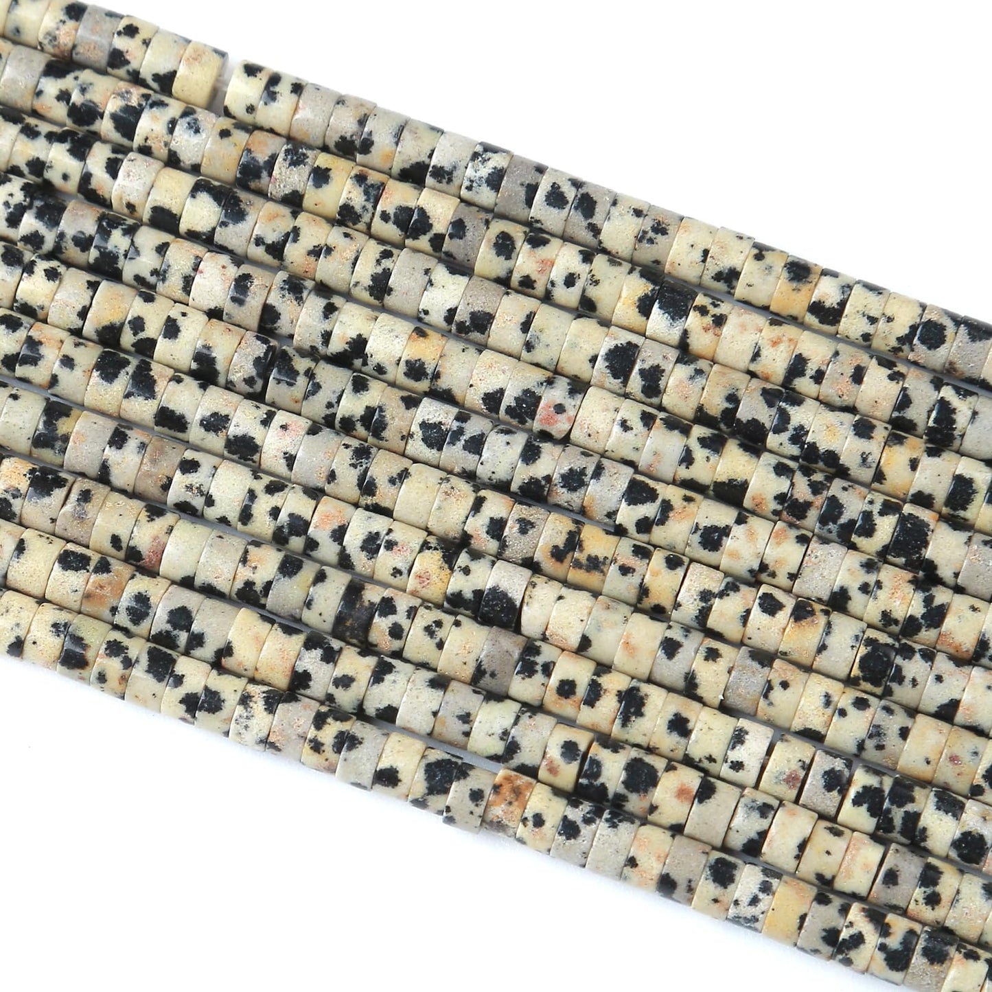 2x4MM 150PCS Dalmation Jasper Tube Cylinder Rondelle Abacus Disk Spacer Loose Beads for Jewelry Making