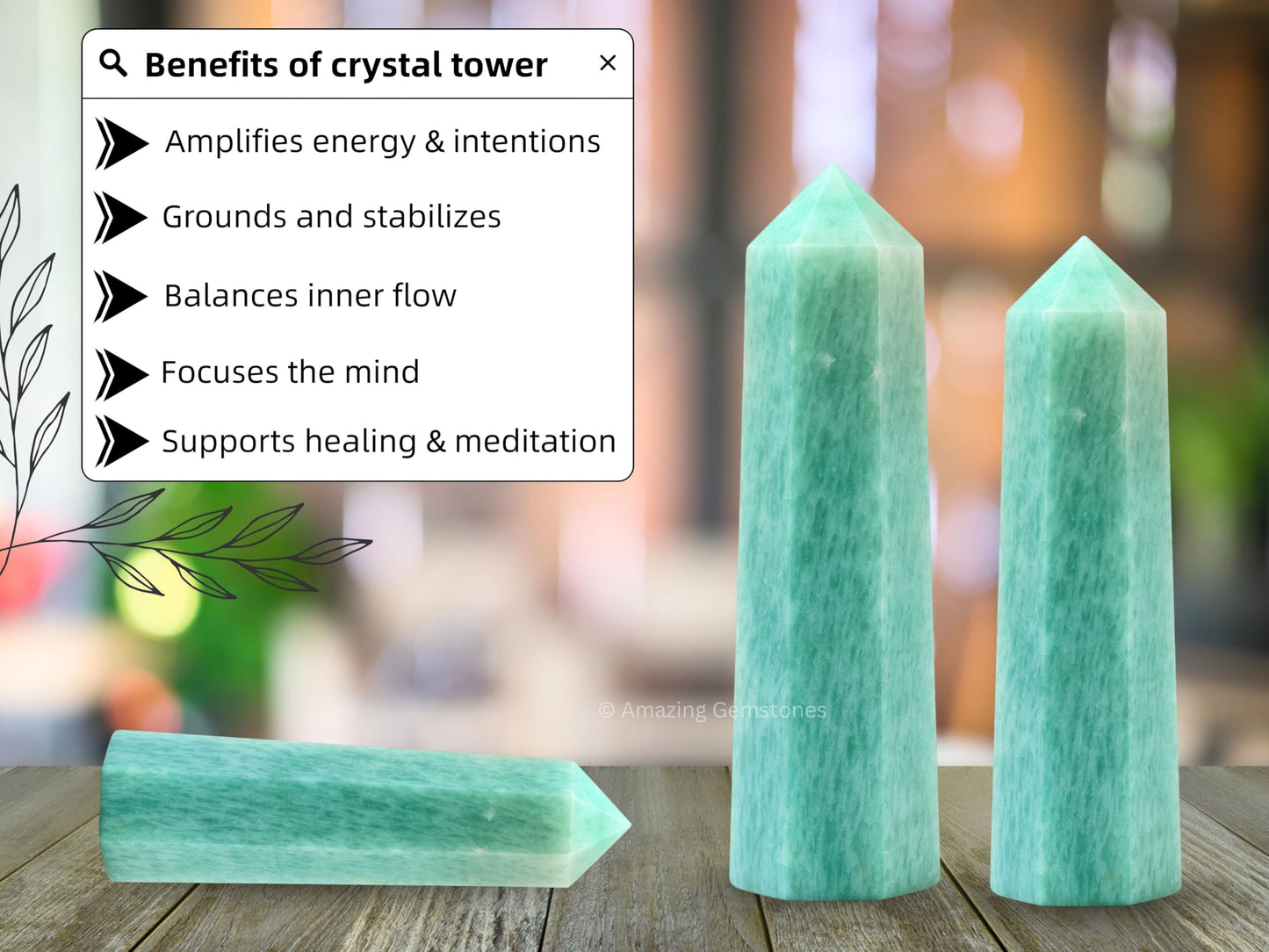 Amazing Gemstone Amazonite Crystal Towers ~ Natural Healing Crystal Point Obelisk for Reiki Healing and Crystal Grid (2" to 3" Inch)